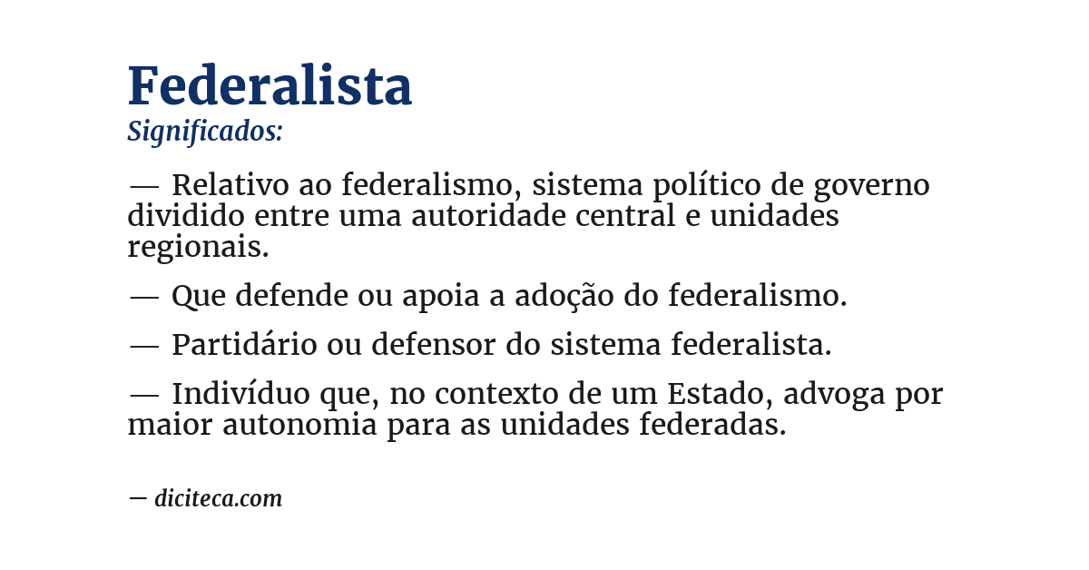 Significado de federalista
