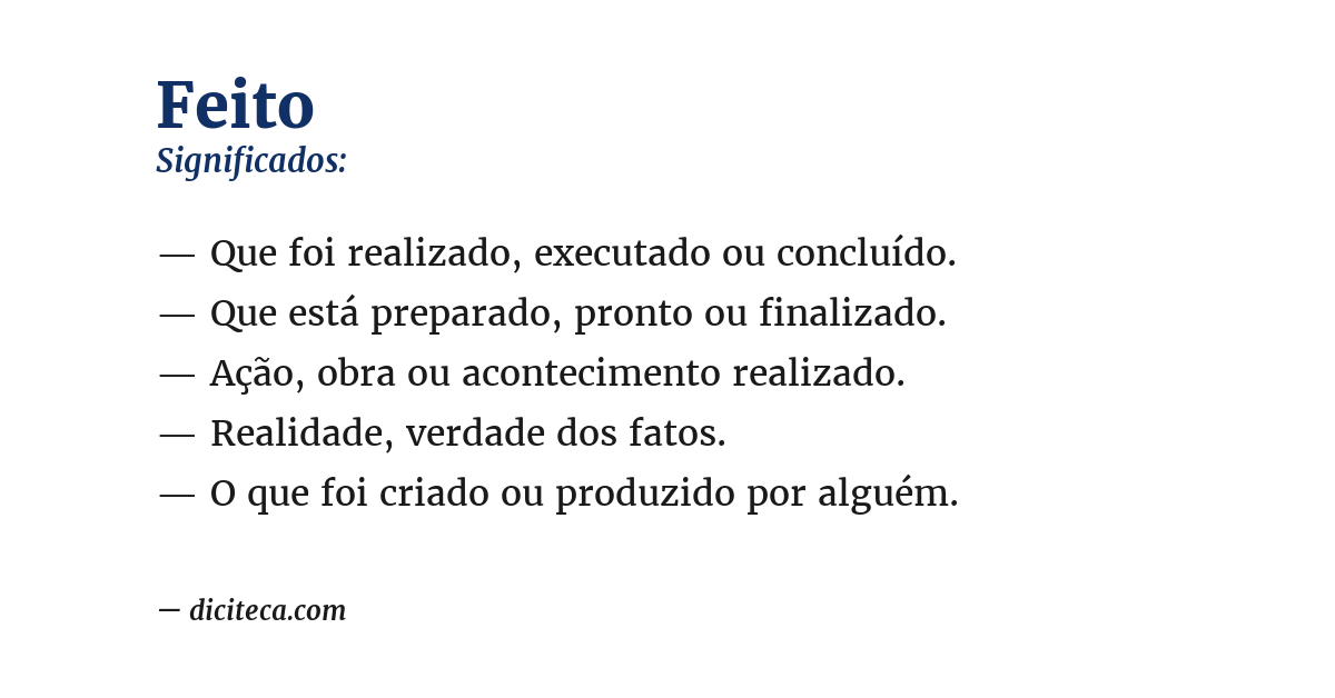Significado de feito