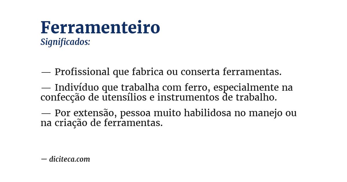Significado de ferramenteiro