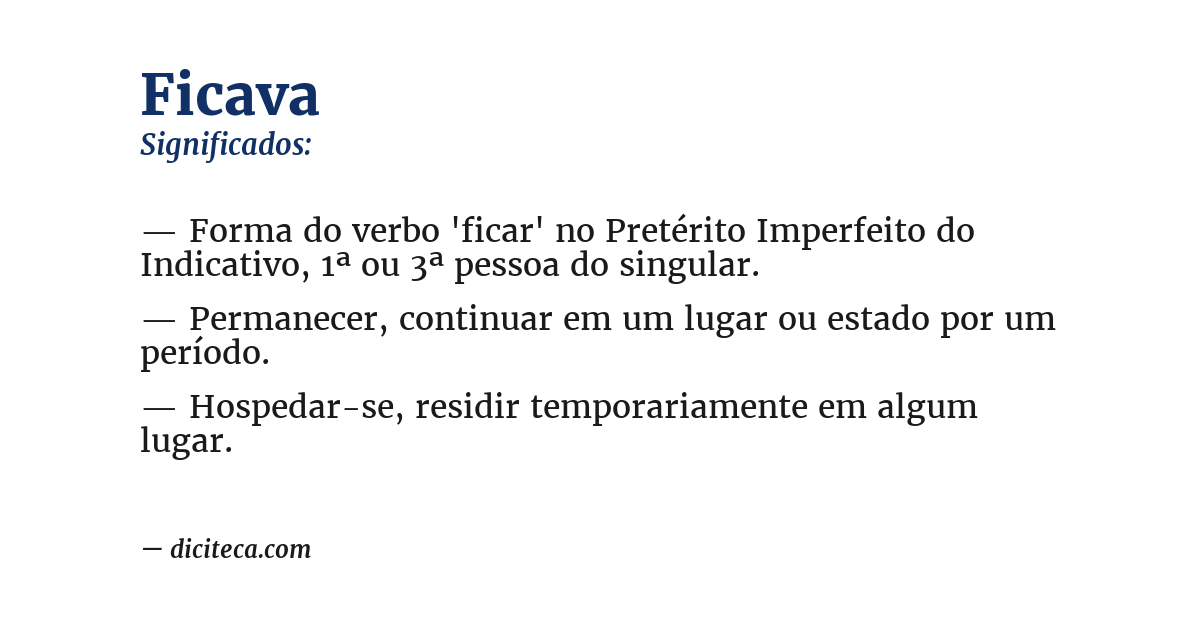 Significado de ficava