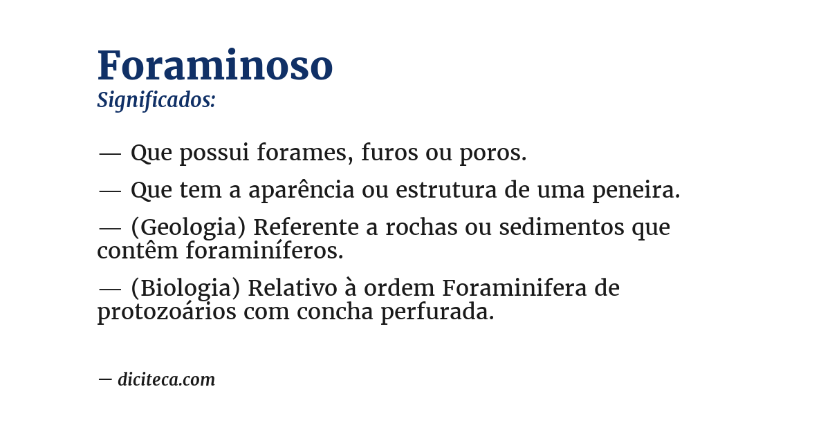 Significado de foraminoso