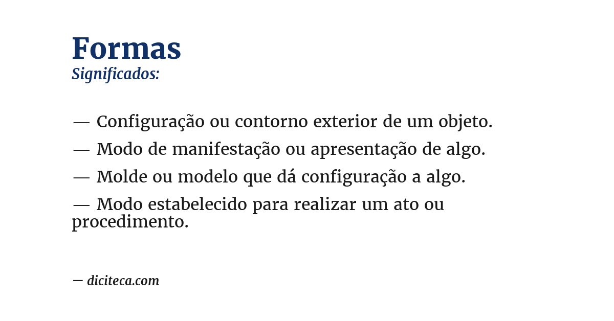 Significado de formas