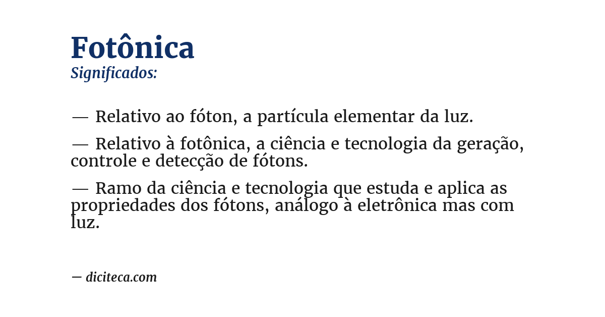 Significado de fotônica