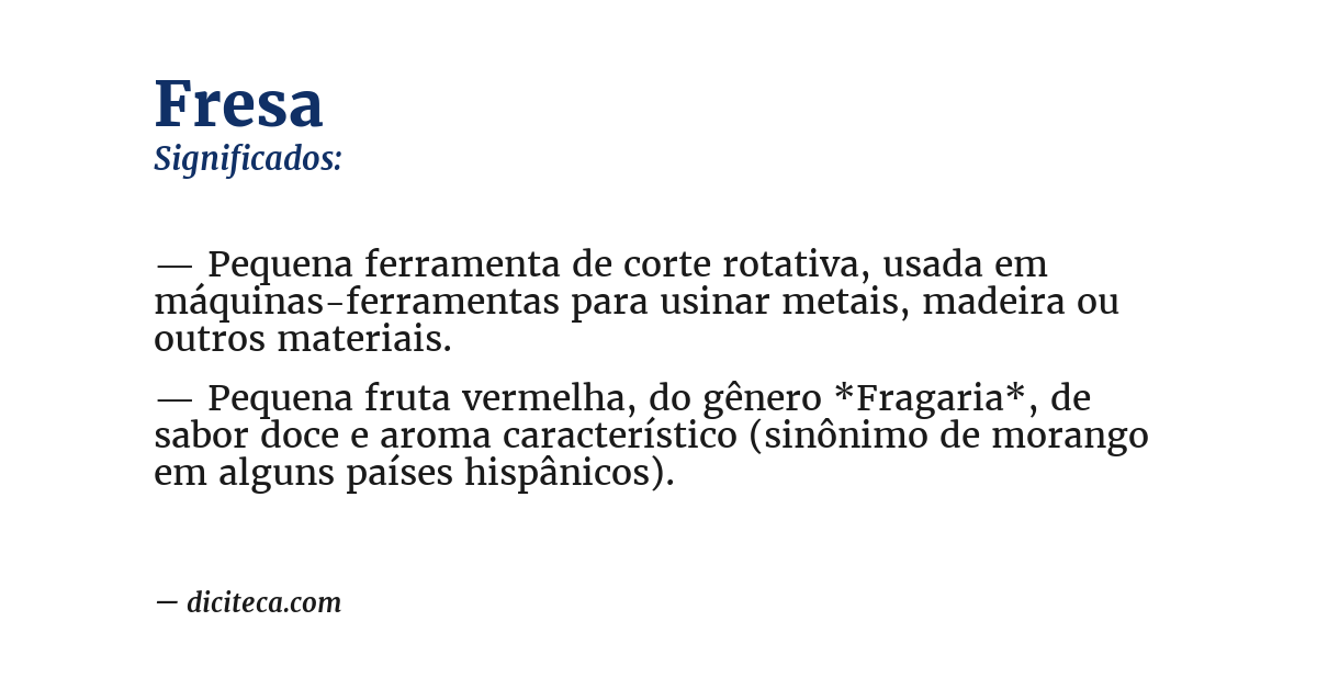 Significado de fresa