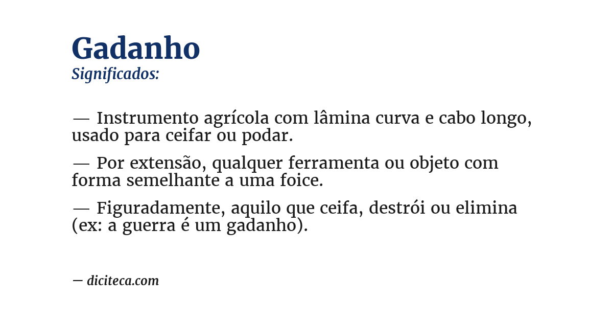 Significado de gadanho