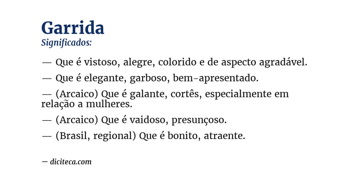 Significado de garrida