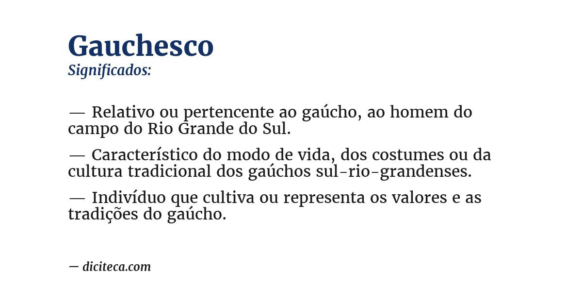 Significado de gauchesco