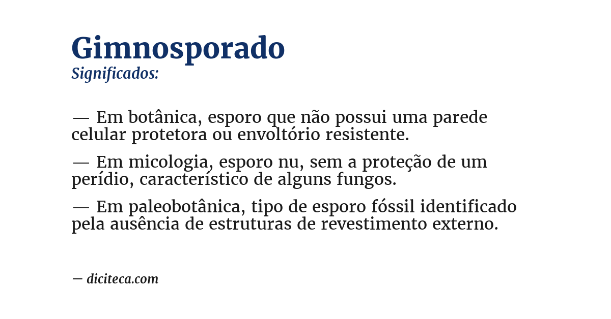Significado de gimnosporado