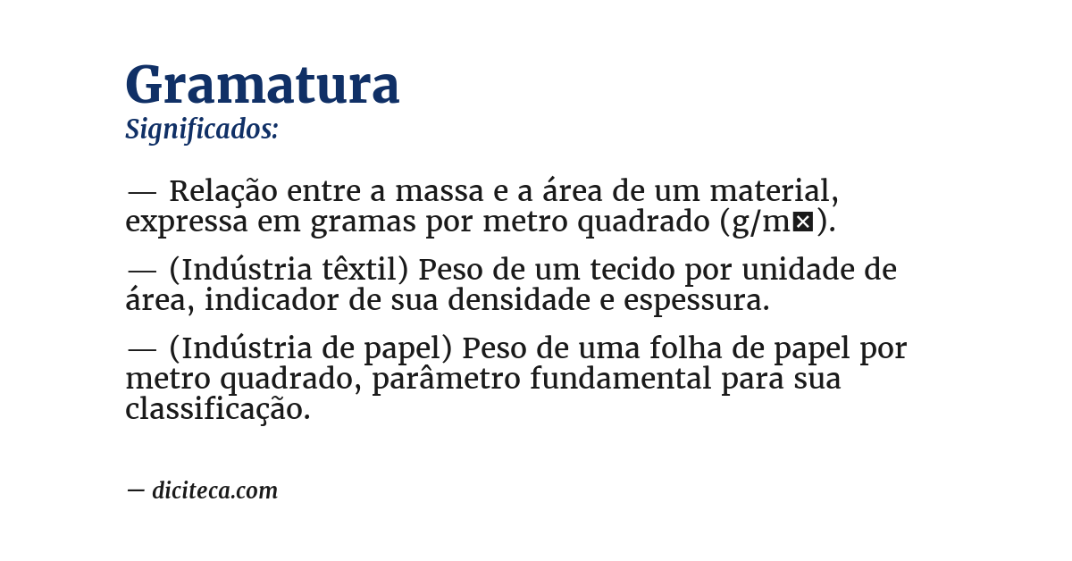 Significado de gramatura