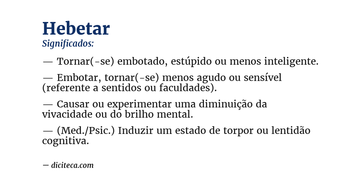 Significado de hebetar