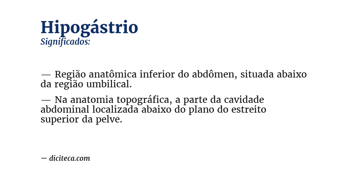 Significado de hipogástrio