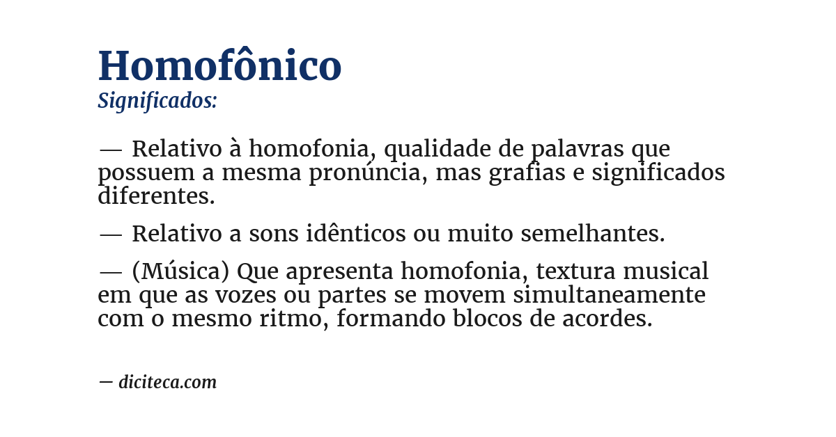 Significado de homofônico