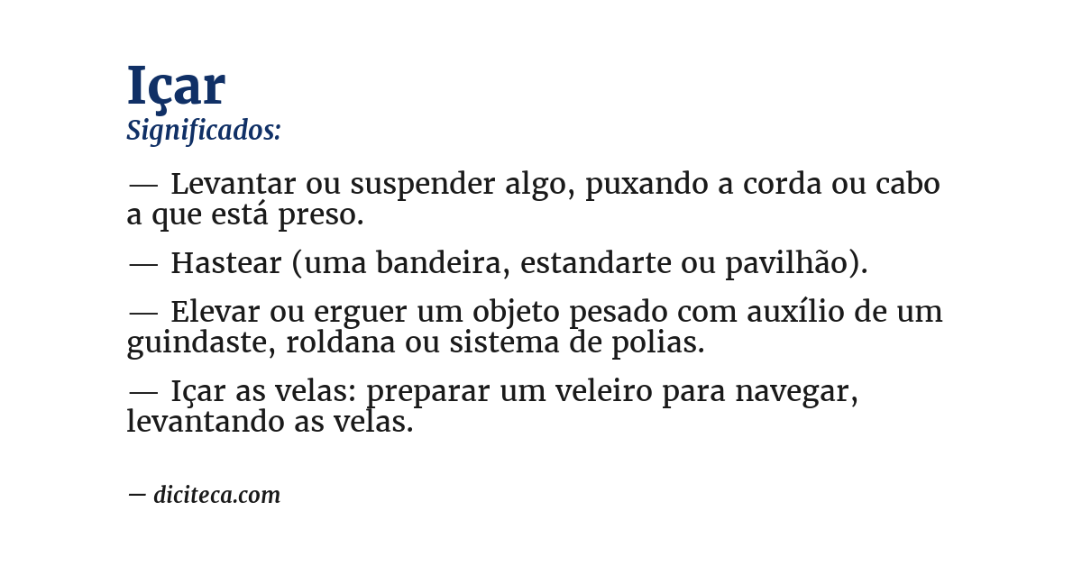 Significado de içar