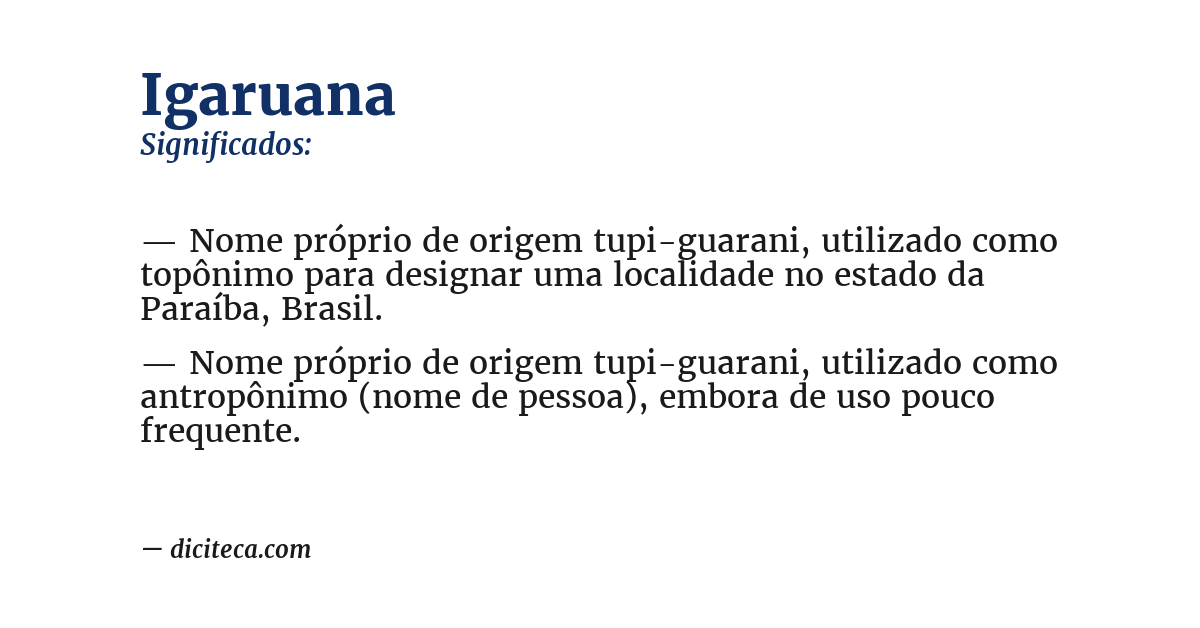 Significado de igaruana
