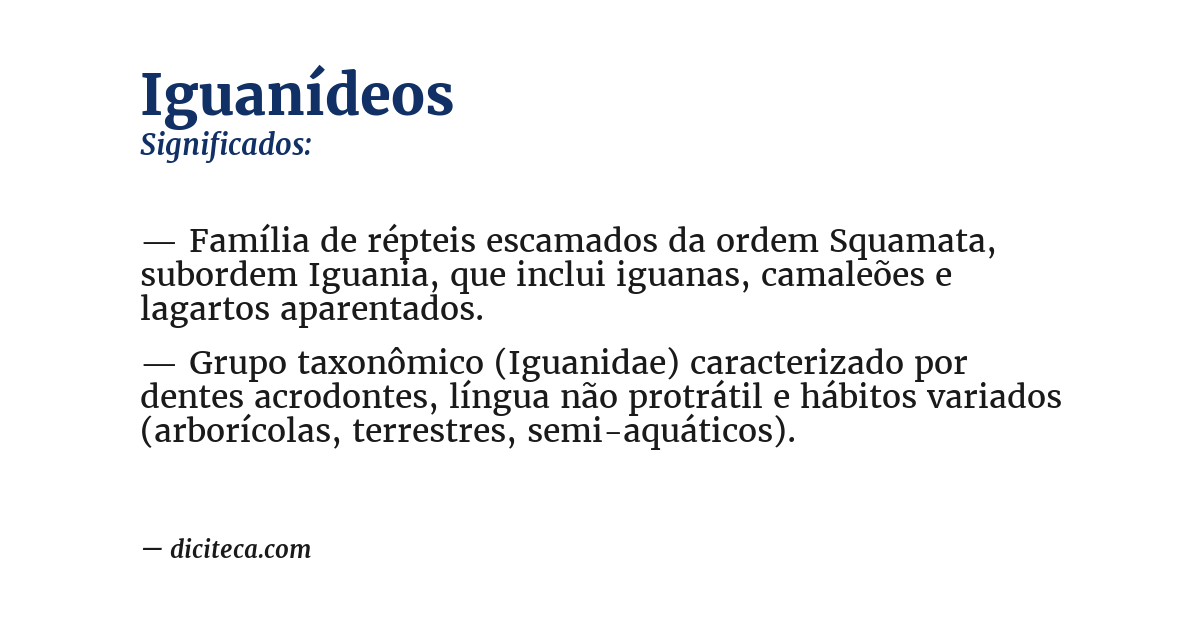 Significado de iguanídeos