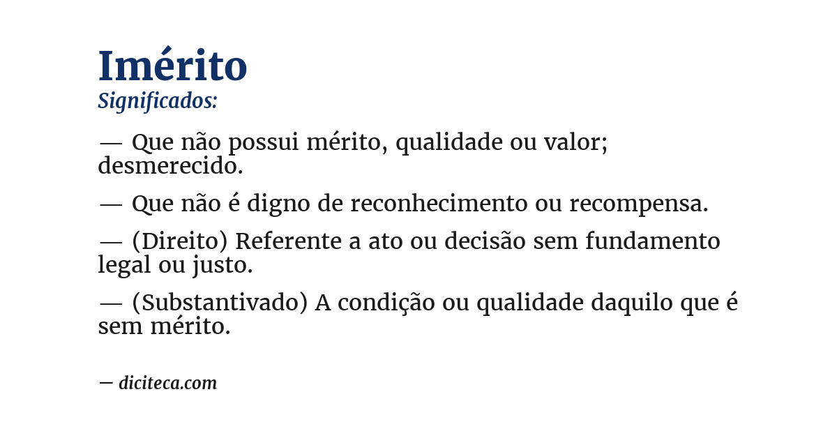 Significado de imérito