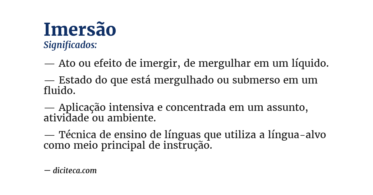 Significado de imersão