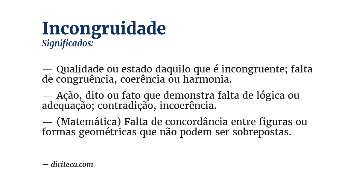 Significado de incongruidade