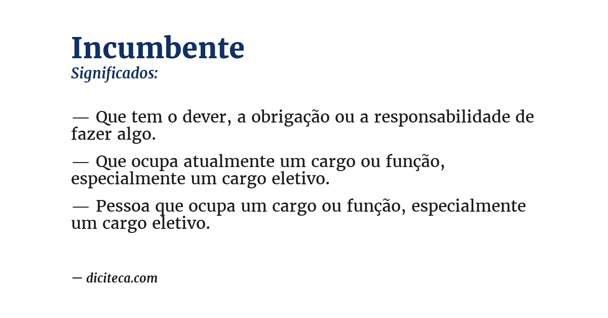 Significado de incumbente