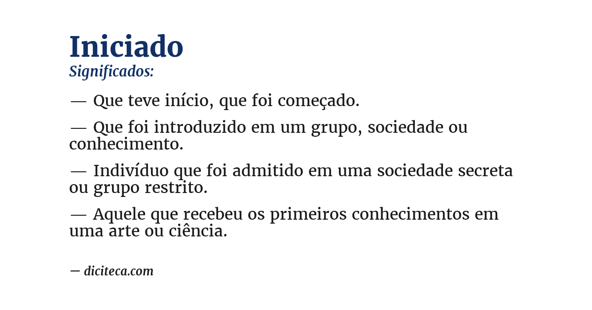 Significado de iniciado
