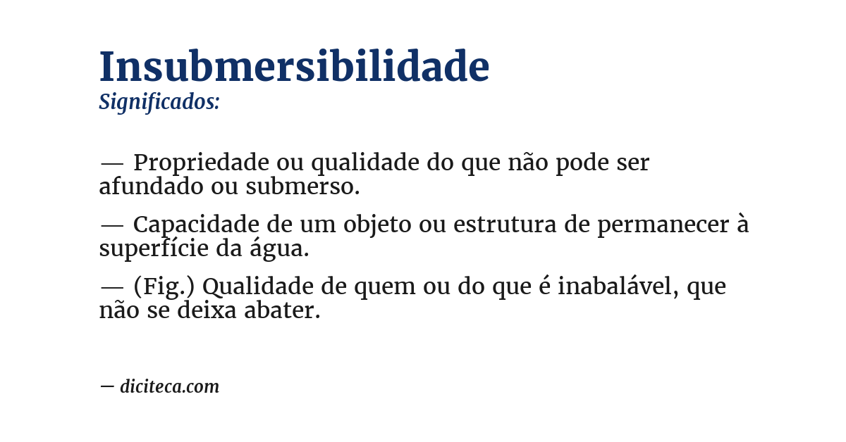 Significado de insubmersibilidade