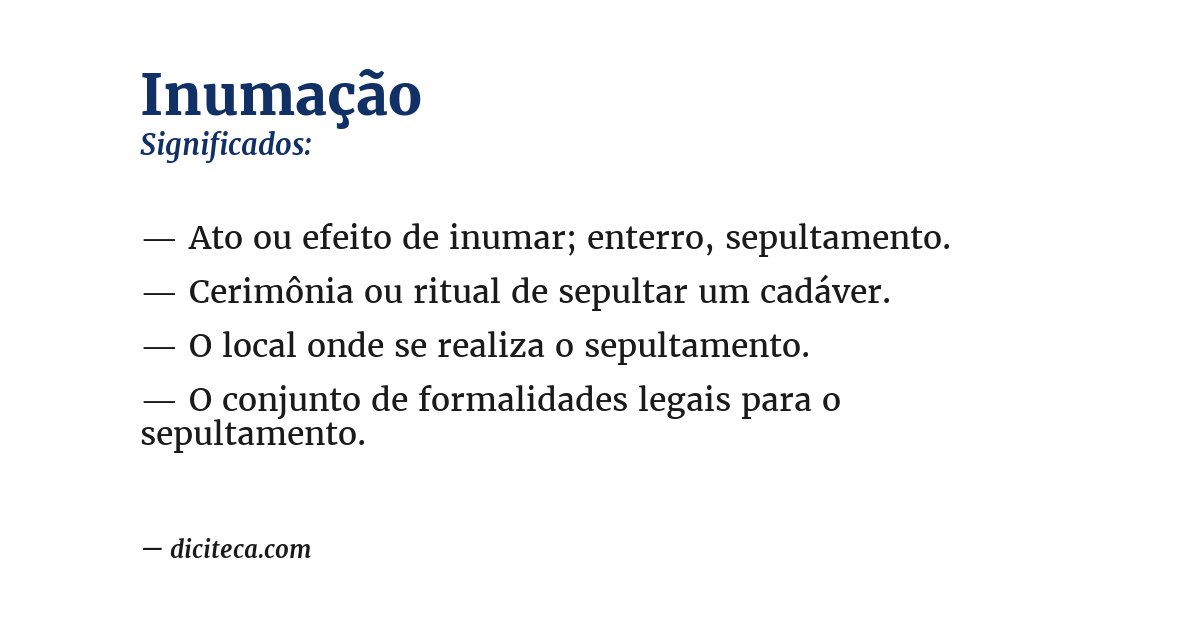 Significado de inumação