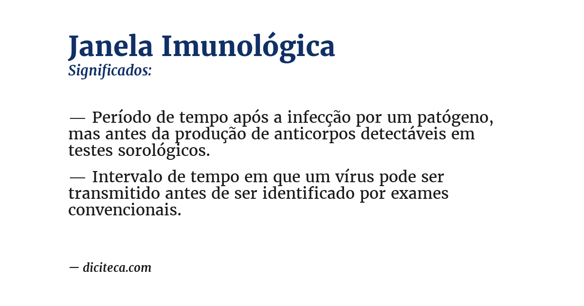 Significado de janela imunológica