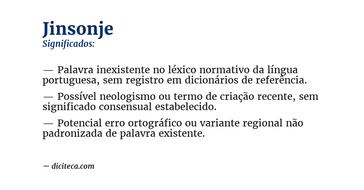 Significado de jinsonje