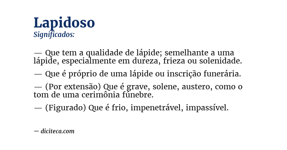 Significado de lapidoso