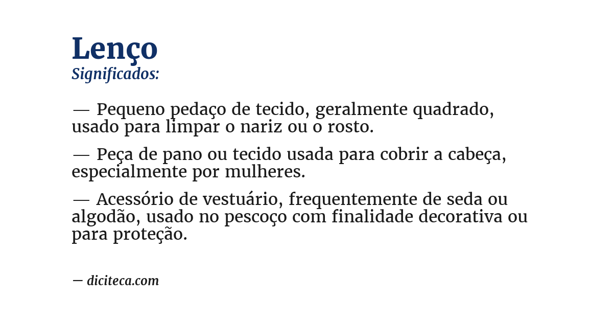 Significado de lenço