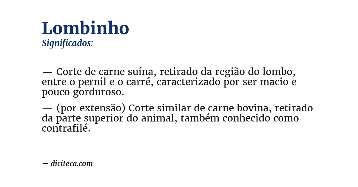 Significado de lombinho