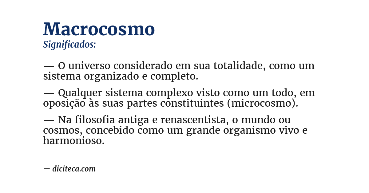 Significado de macrocosmo