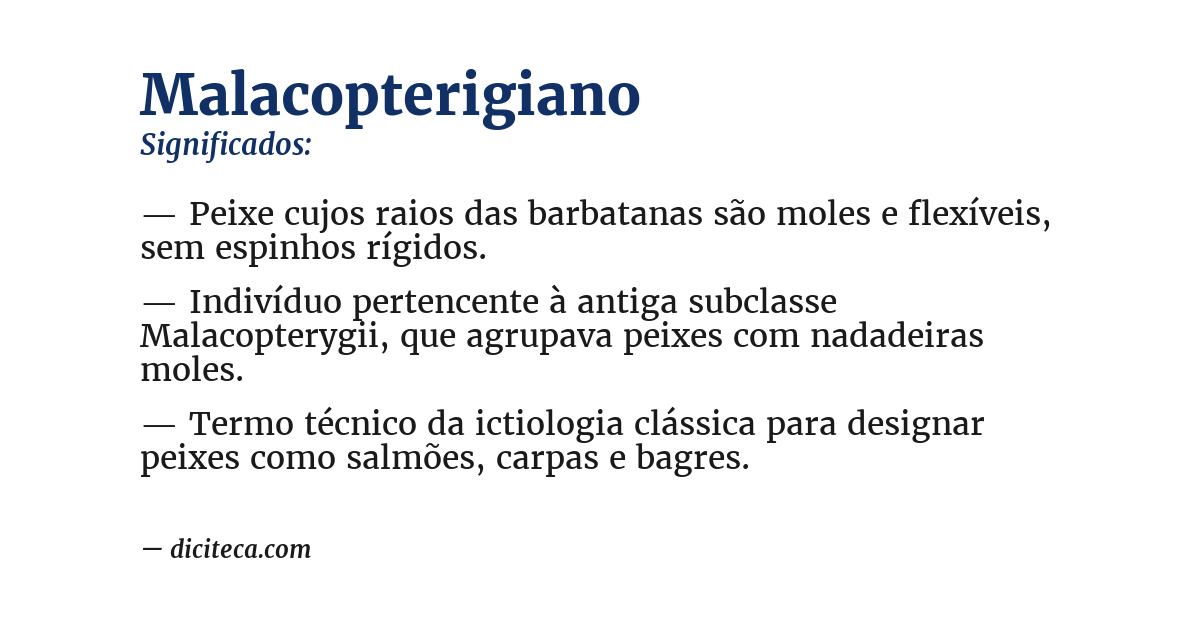Significado de malacopterigiano