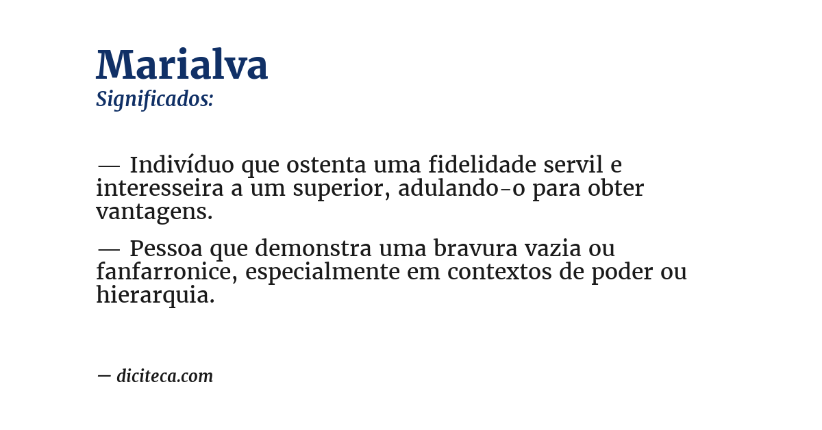 Significado de marialva