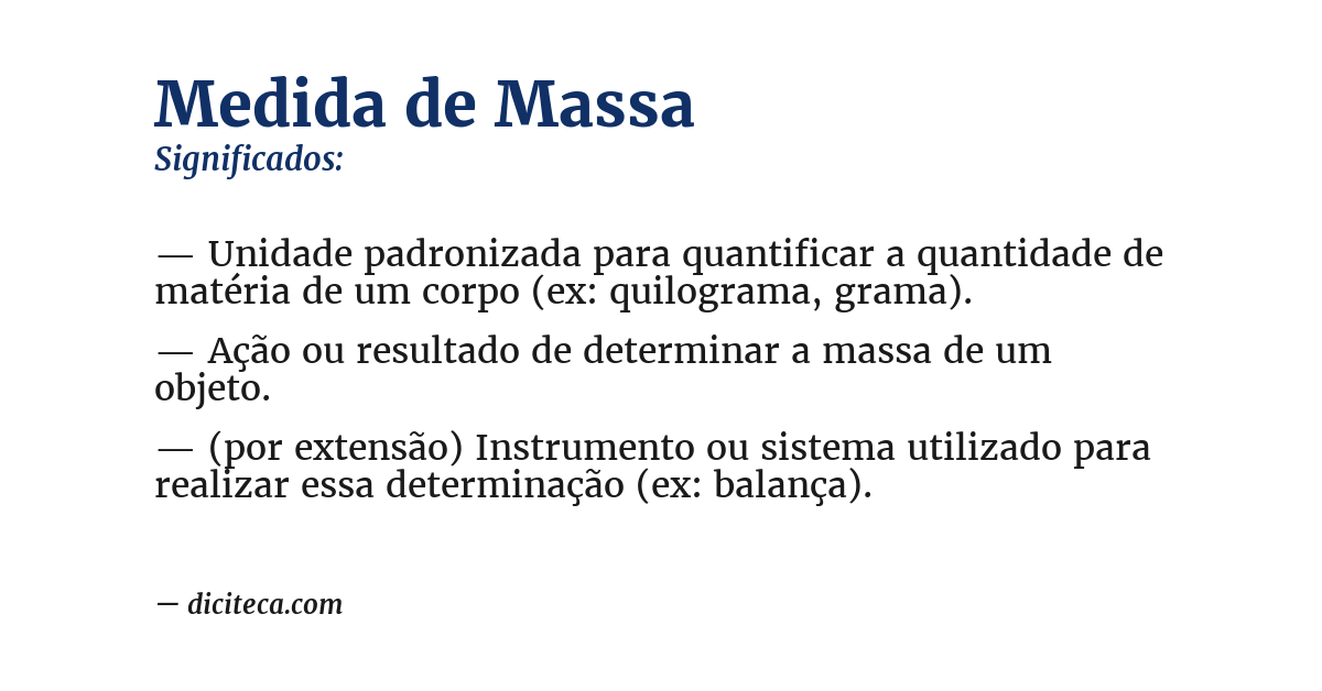 Significado de medida de massa