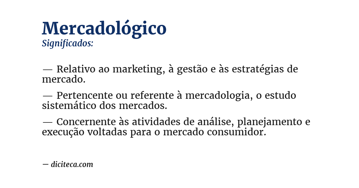 Significado de mercadológico
