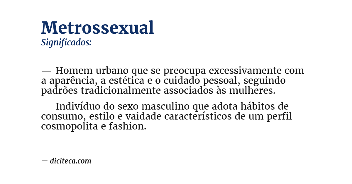 Significado de metrossexual