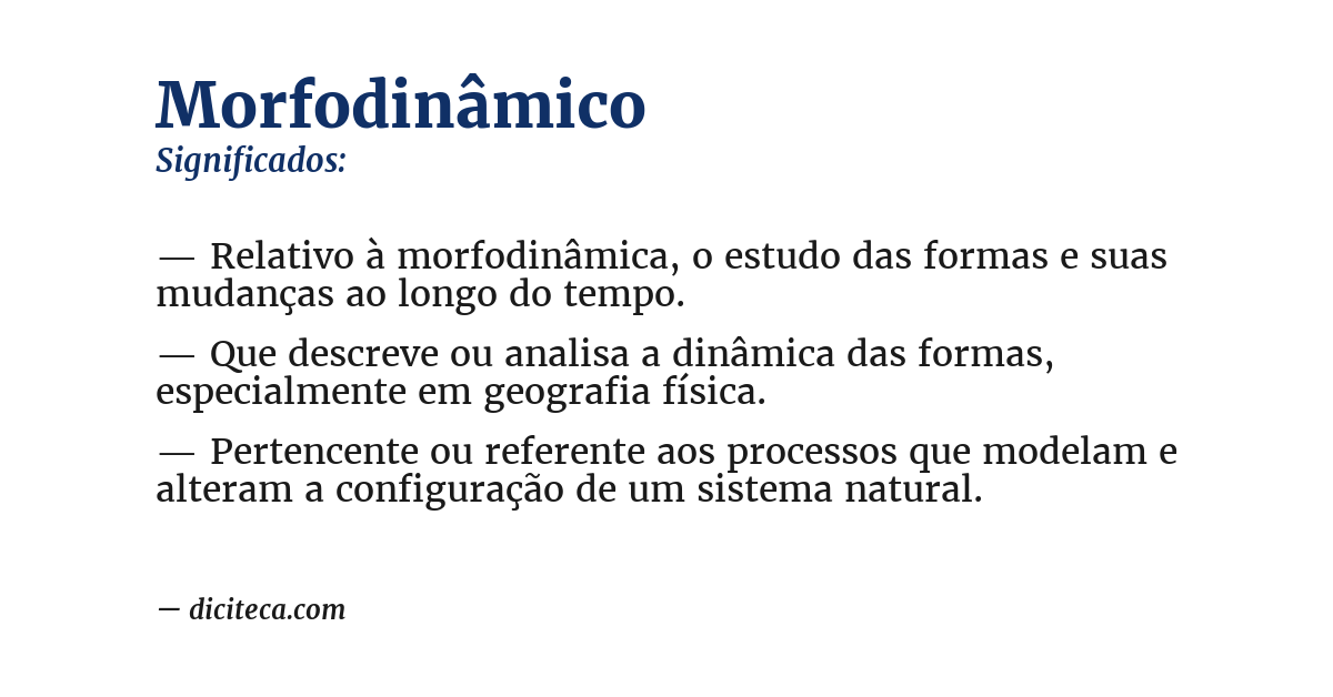 Significado de morfodinâmico