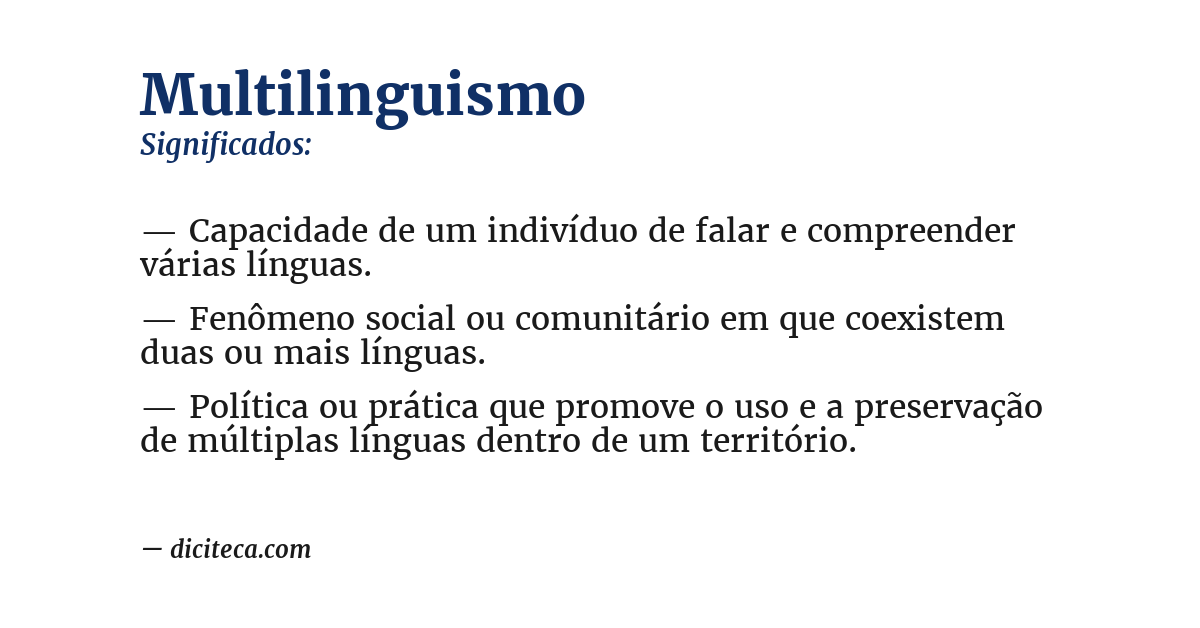 Significado de multilinguismo