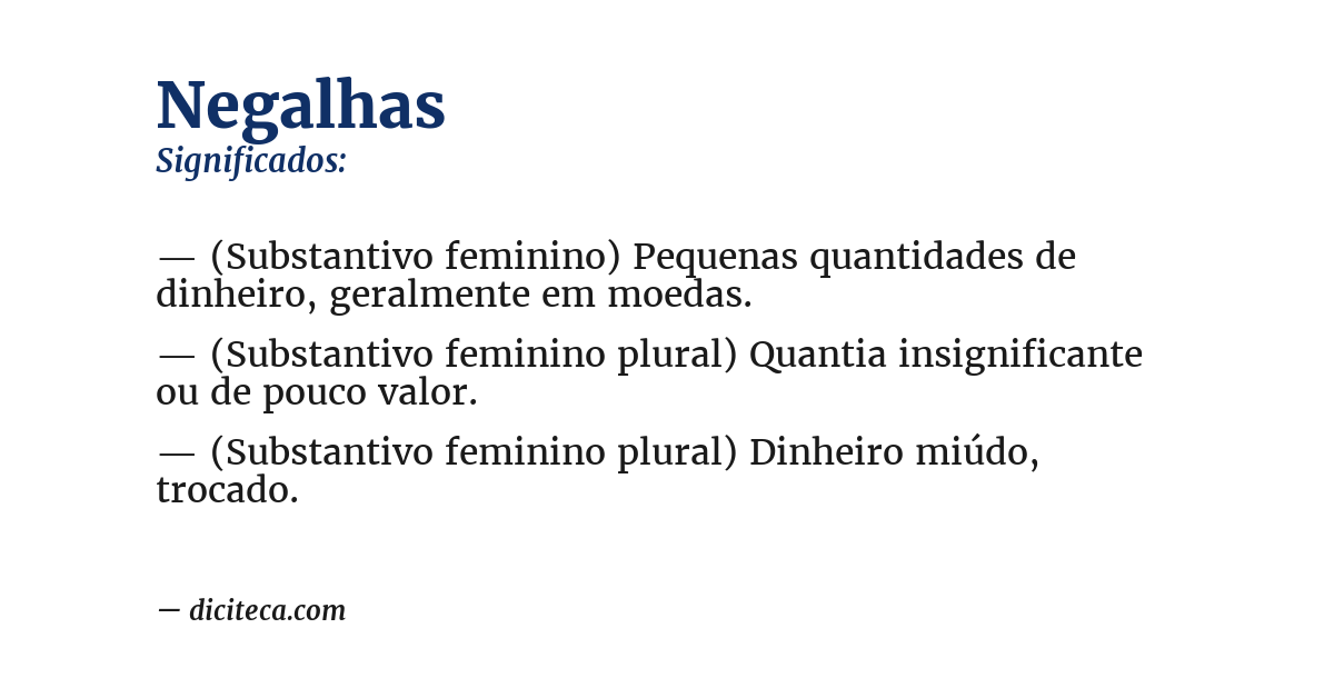 Significado de negalhas