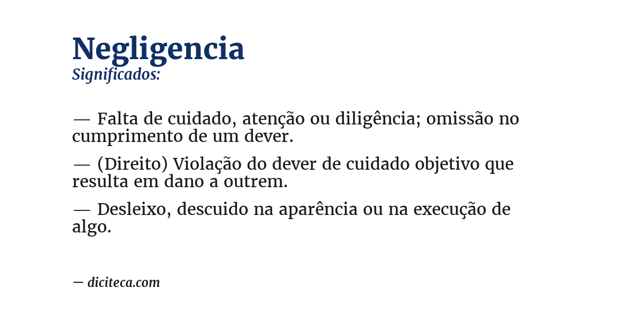 Significado de negligencia