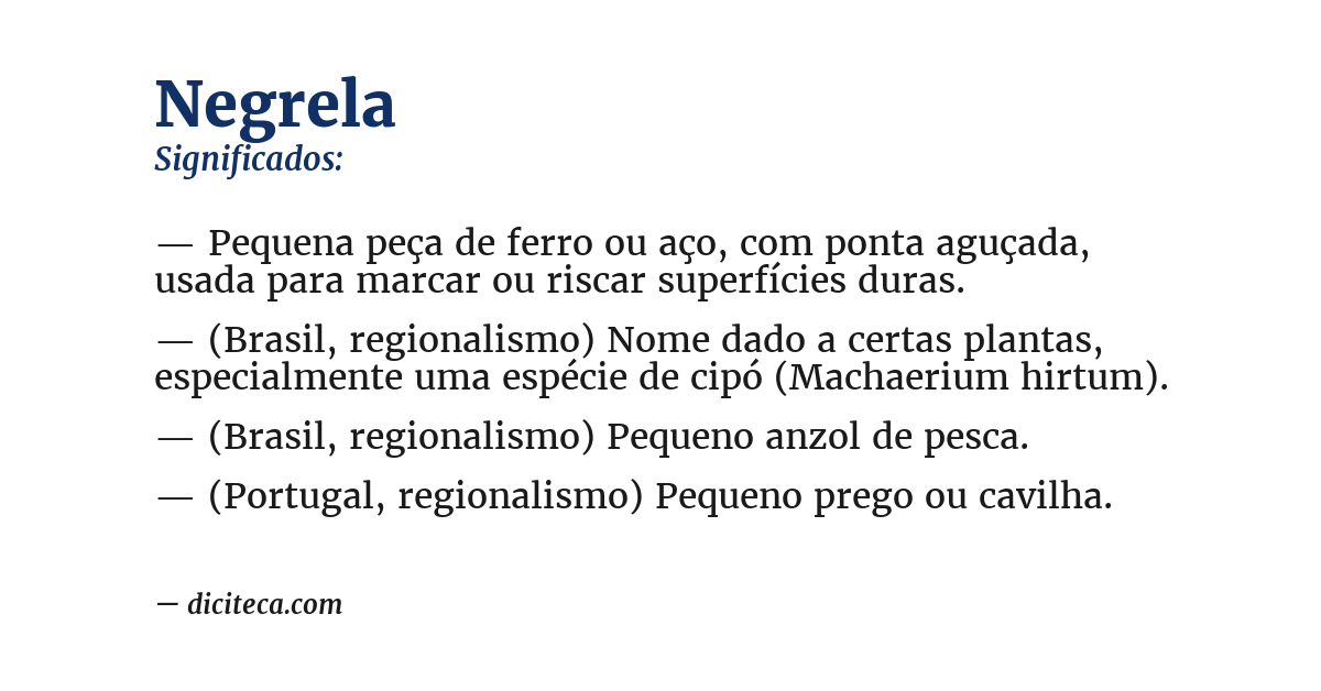 Significado de negrela