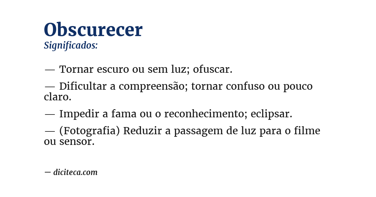 Significado de obscurecer