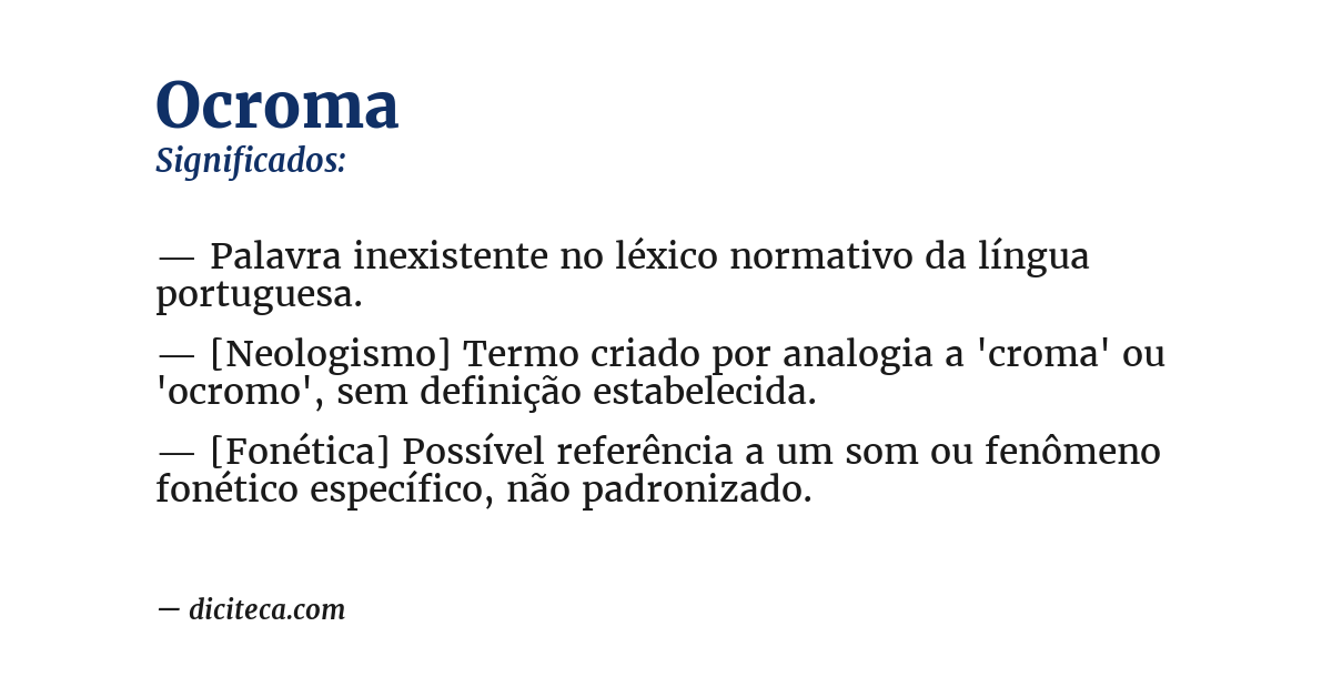 Significado de ocroma