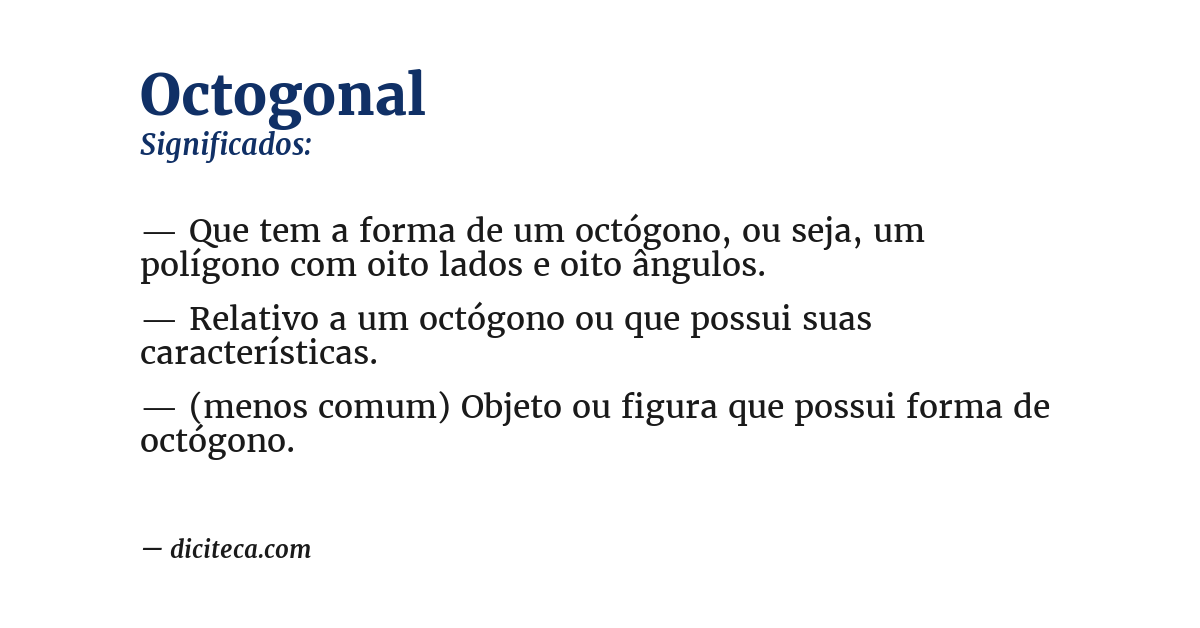 Significado de octogonal