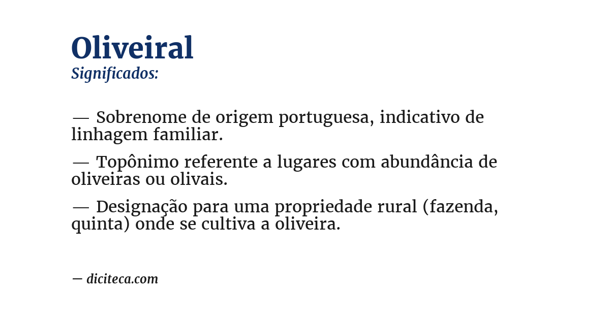 Significado de oliveiral