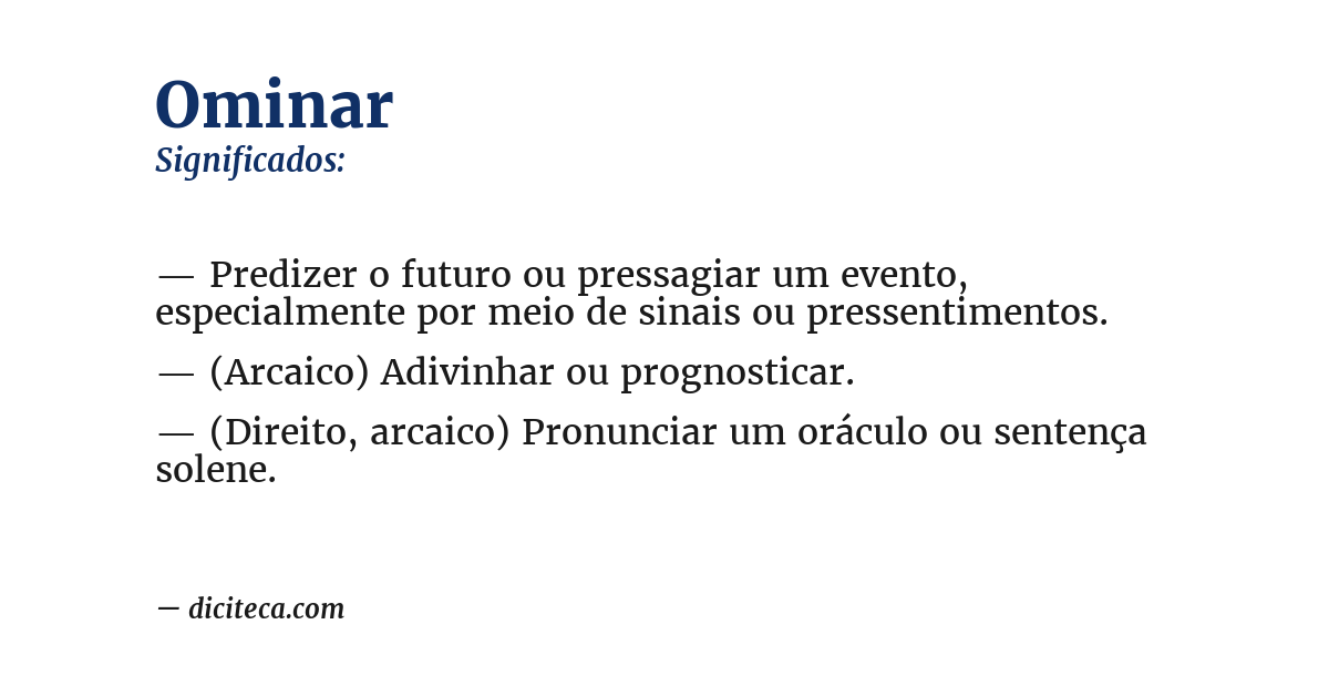 Significado de ominar