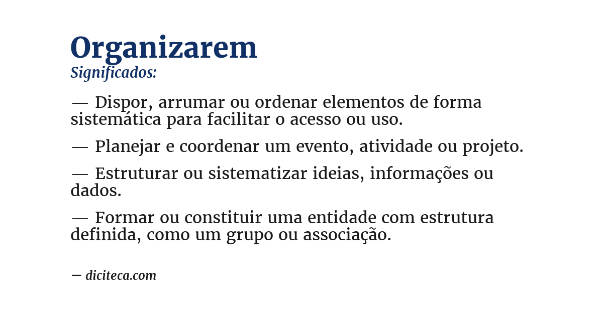 Significado de organizarem