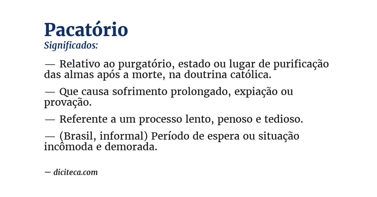 Significado de pacatório