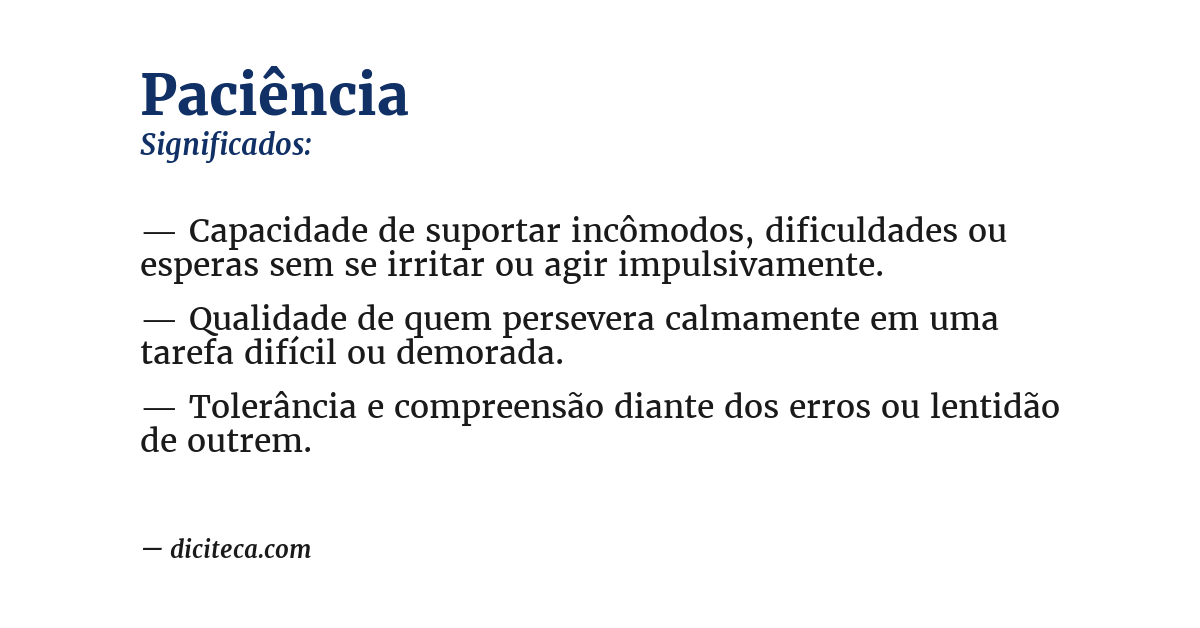 Significado de paciência